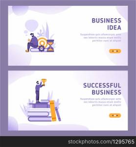 Landing page template of successful business achievements and ideas. Modern flat vector illustration design concept of landing page. Power of knowledge. People working at business targets and business. Landing page template of successful business achievements and idea. Modern flat vector illustration design concept of landing page. Power of knowledge. People working at business targets and business