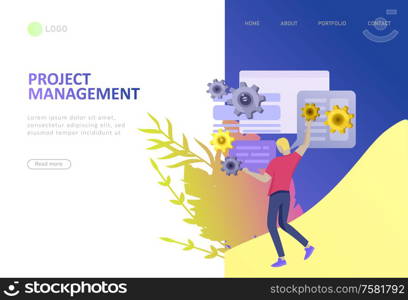 Landing page template, office concept business people for project management, business, workflow and consulting. Modern vector illustration flat concepts character for website and mobile website development.. office concept business people for project management, business, workflow and consulting. Modern vector illustration flat concepts character for website and mobile website