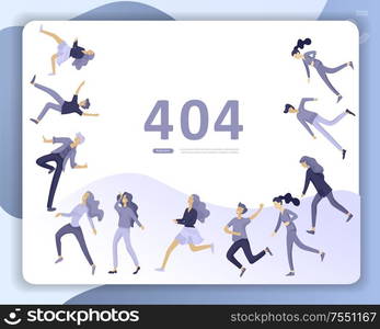 Landing page templates Error page illustration with People characters and cat. Page not found. Vector concept illustration for 404 error with Funny cartoon workers. Landing page templates Error page illustration with People characters. Page not found. Vector concept illustration for 404 error with Funny cartoon