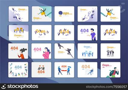 Landing page templates Error page illustration with People characters and cat. Page not found. Vector concept illustration for 404 error with Funny cartoon workers. Landing page templates Error page illustration with People characters and cat. Page not found. Vector concept illustration for 404 error