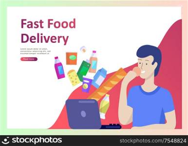 Landing page templates with people who prepare healthy organic food, simple recipes, how to choose products in the supermarket, food delivery and fast food. Culinary blog or diet concept. Landing page templates with people which Cooking healthy food, simple recipes, how to choose products in the supermarket, food delivery and fast food