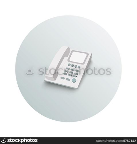 Landline phone business concept on white background. Office and business work elements
