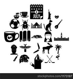 Landmark icons set. Simple set of 25 landmark vector icons for web isolated on white background. Landmark icons set, simple style