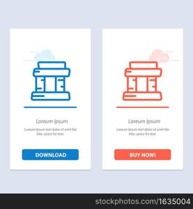Landmark, Paris, Tower  Blue and Red Download and Buy Now web Widget Card Template