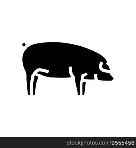 landrace pig breed glyph icon vector. landrace pig breed sign. isolated symbol illustration. landrace pig breed glyph icon vector illustration