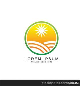 landscape and sunset logo template