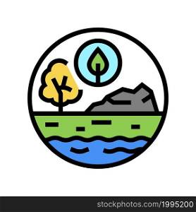 landscape ecology color icon vector. landscape ecology sign. isolated symbol illustration. landscape ecology color icon vector illustration
