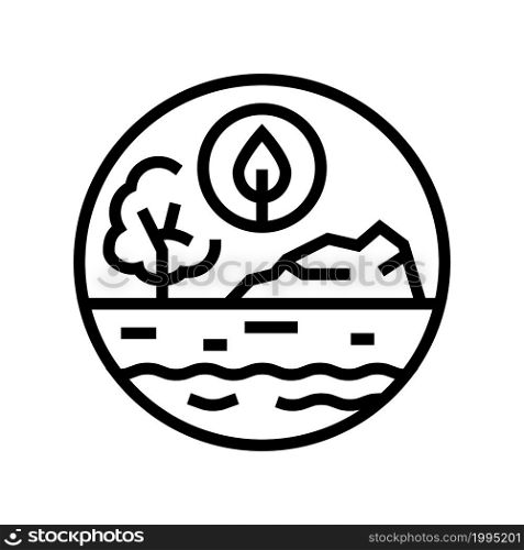 landscape ecology line icon vector. landscape ecology sign. isolated contour symbol black illustration. landscape ecology line icon vector illustration