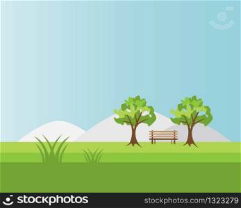 Landscape garden background illustration design