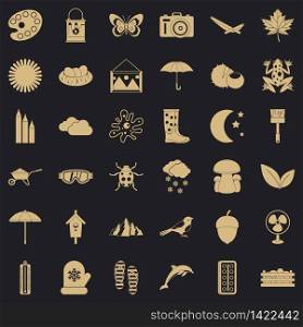 Landscape icons set. Simple style of 36 landscape vector icons for web for any design. Landscape icons set, simple style