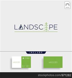 Landscape logo text vector design illustration. Landscape logo text vector design symbol icon