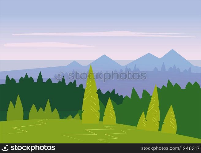 Landscape minimalistic, mountains sea trees flat. Landscape minimalistic, mountains, sea, trees, flat, isolated, vector, illustration