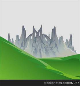 Landscape mountain vector nature illustration travel sky hill background outdoor