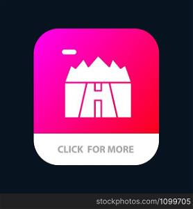 Landscape, Mountains, Scenery, Road Mobile App Button. Android and IOS Glyph Version
