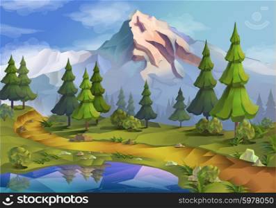 Landscape, nature vector background