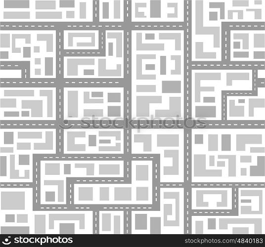 Landscape of the city top view of a repeating seamless pattern. Landscape of the city top