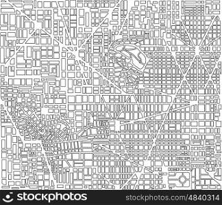 Landscape of the city top view of a repeating seamless pattern. repeating seamless pattern
