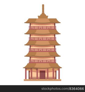 Landscape pagoda icon cartoon vector. China building. House palace. Landscape pagoda icon cartoon vector. China building