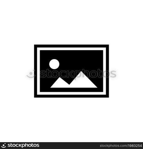 Landscape Photo Card, Picture Frame. Flat Vector Icon illustration. Simple black symbol on white background. Landscape Photo Card, Picture Frame sign design template for web and mobile UI element. Landscape Photo Card, Picture Frame. Flat Vector Icon illustration. Simple black symbol on white background. Landscape Photo Card, Picture Frame sign design template for web and mobile UI element.