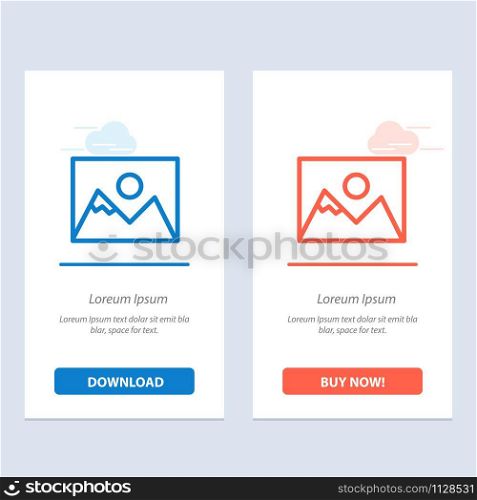 Landscape, Photo, Photographer, Photography Blue and Red Download and Buy Now web Widget Card Template