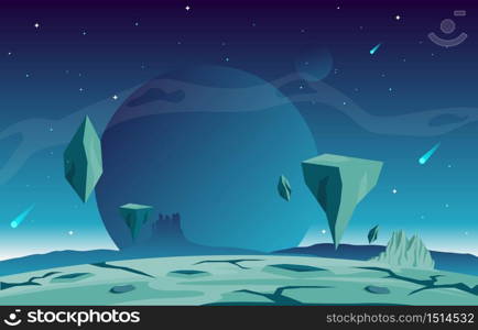 Landscape Surface of Planet Sky Space Science Fiction Fantasy Illustration