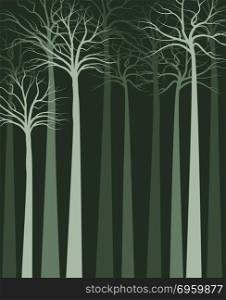 Landscape with forest. Vector illustration trees. Landscape background with forest