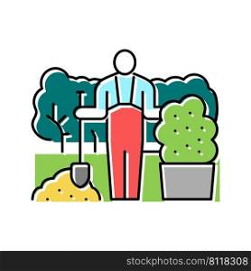 landscaper business color icon vector. landscaper business sign. isolated symbol illustration. landscaper business color icon vector illustration