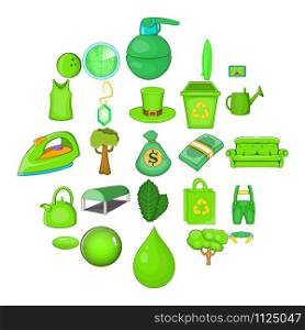 Landscaping icons set. Cartoon set of 25 landscaping vector icons for web isolated on white background. Landscaping icons set, cartoon style