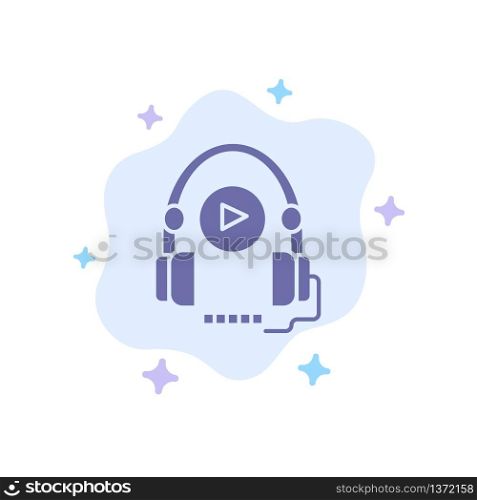 Language, Course, Language Course, Education Blue Icon on Abstract Cloud Background