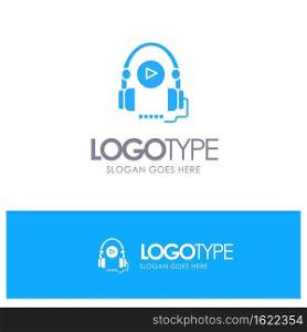 Language, Course, Language Course, Education Blue Logo vector
