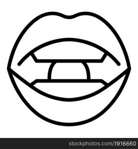 Language diction icon outline vector. Mouth therapy. Talking tongue. Language diction icon outline vector. Mouth therapy