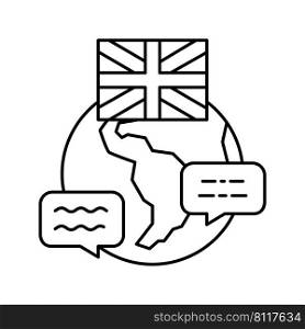 language english line icon vector. language english sign. isolated contour symbol black illustration. language english line icon vector illustration