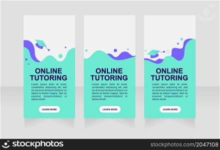 Language online tutor web banner design template. Vector flyer with text space. Advertising placard with customized copyspace. Promotional printable poster for advertising. Graphic layout. Language online tutor web banner design template