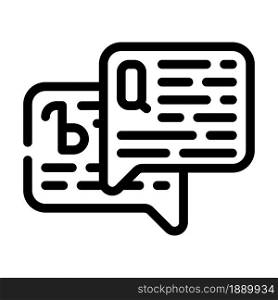 language speak line icon vector. language speak sign. isolated contour symbol black illustration. language speak line icon vector illustration