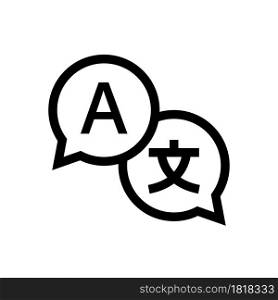 Language translation icon. Translation chat bubbles line sign. Translate service element. Stock vector template. EPS 10