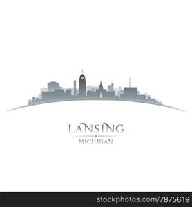 Lansing Michigan city skyline silhouette. Vector illustration
