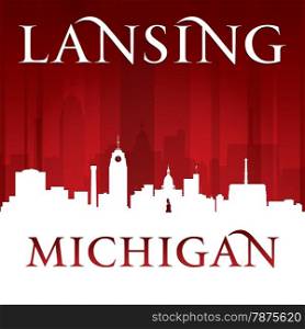 Lansing Michigan city skyline silhouette. Vector illustration