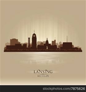 Lansing Michigan city skyline vector silhouette illustration