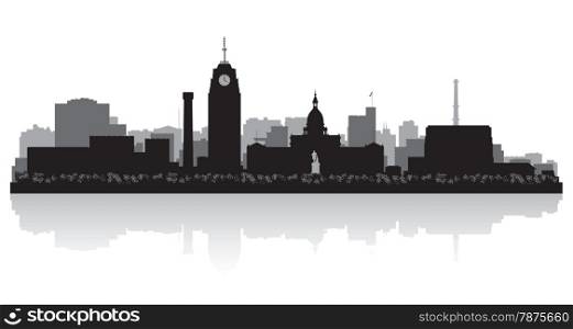 Lansing Michigan city skyline vector silhouette illustration