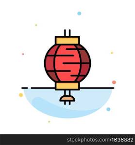 Lantern, China, Chinese, Decoration Abstract Flat Color Icon Template