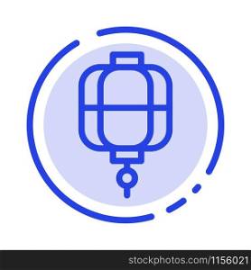 Lantern, China, Chinese, Decoration Blue Dotted Line Line Icon