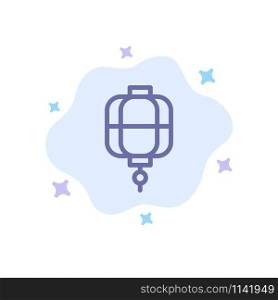 Lantern, China, Chinese, Decoration Blue Icon on Abstract Cloud Background