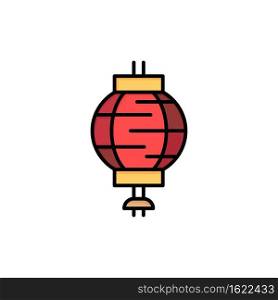 Lantern, China, Chinese, Decoration  Flat Color Icon. Vector icon banner Template