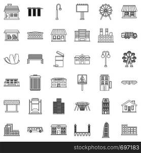 Lantern icons set. Outline style of 36 lantern vector icons for web isolated on white background. Lantern icons set, outline style