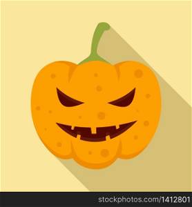 Lantern pumpkin icon. Flat illustration of lantern pumpkin vector icon for web design. Lantern pumpkin icon, flat style