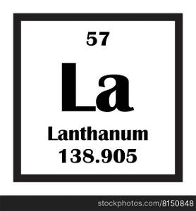 Lanthanum chemical element icon vector illustration design