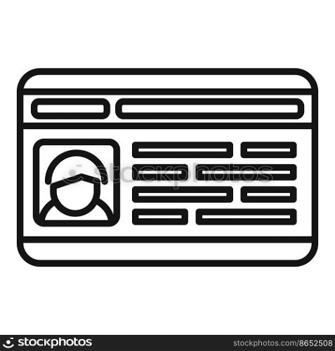 Lanyard id card icon outline vector. Access badge. Photo template. Lanyard id card icon outline vector. Access badge