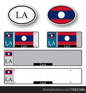 laos auto set against white background, abstract vector art illustration, image contains transparency