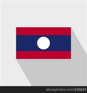 Laos flag Long Shadow design vector
