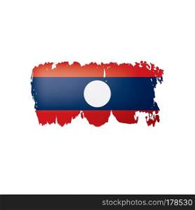 Laos flag, vector illustration on a white background. Laos flag, vector illustration on a white background.